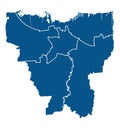 Outline blue map of Jakarta